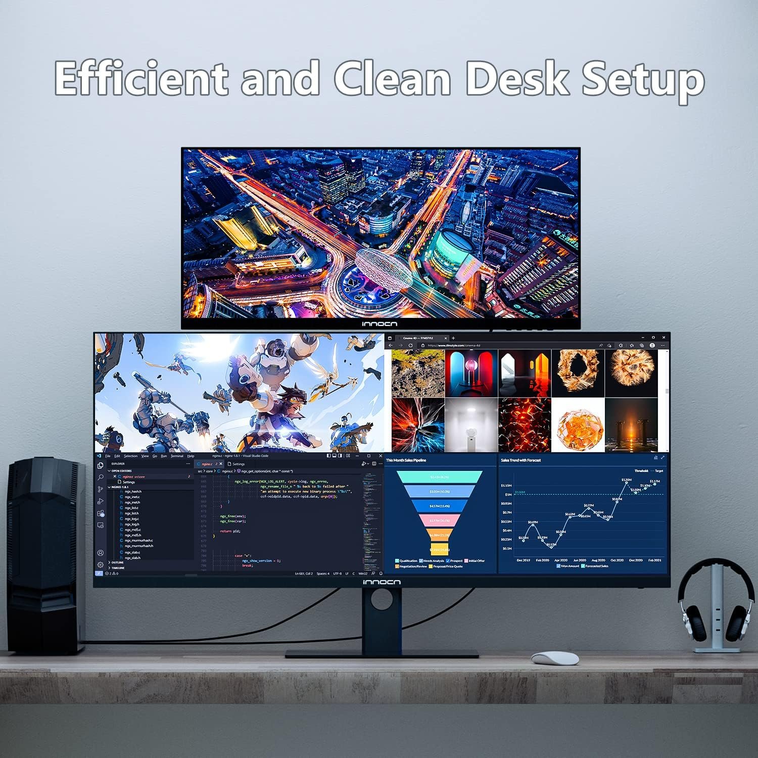 40英寸WQHD超宽显示器3440x1440 144Hz FreeSync Premium HDR400 21:9 95% DCI-P3 500尼特IPS USB-C HDMI 可调高度VESA 留学生宿舍一屏多开作业追剧沉浸高效不卡顿