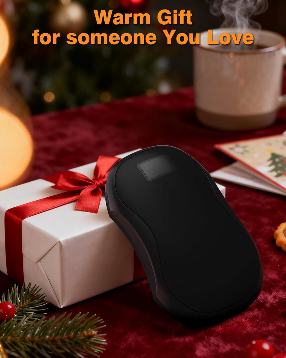 留学生海外寒冬校园步行暖手神器：充电手暖宝2件套，便携数字显示口袋电动加热，磁吸电池供电缓解手冷孤独