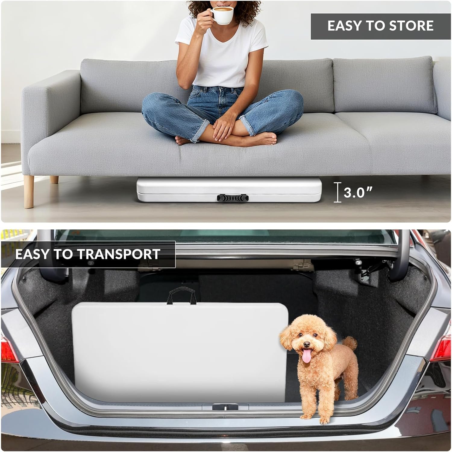 34英寸方形树脂折叠桌 留学生宿舍一秒变聚餐游戏台 室内外白色可折叠腿