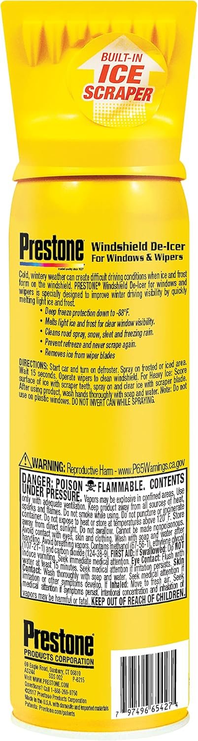 留学生寒冬晨起速融车窗冰霜:挡风玻璃窗户雨刷除冰喷雾 17oz 气雾罐 6盒 留学生寒冬晨起速融车窗冰霜:挡风玻璃窗户雨刷除冰喷雾 17oz 气雾罐 6盒