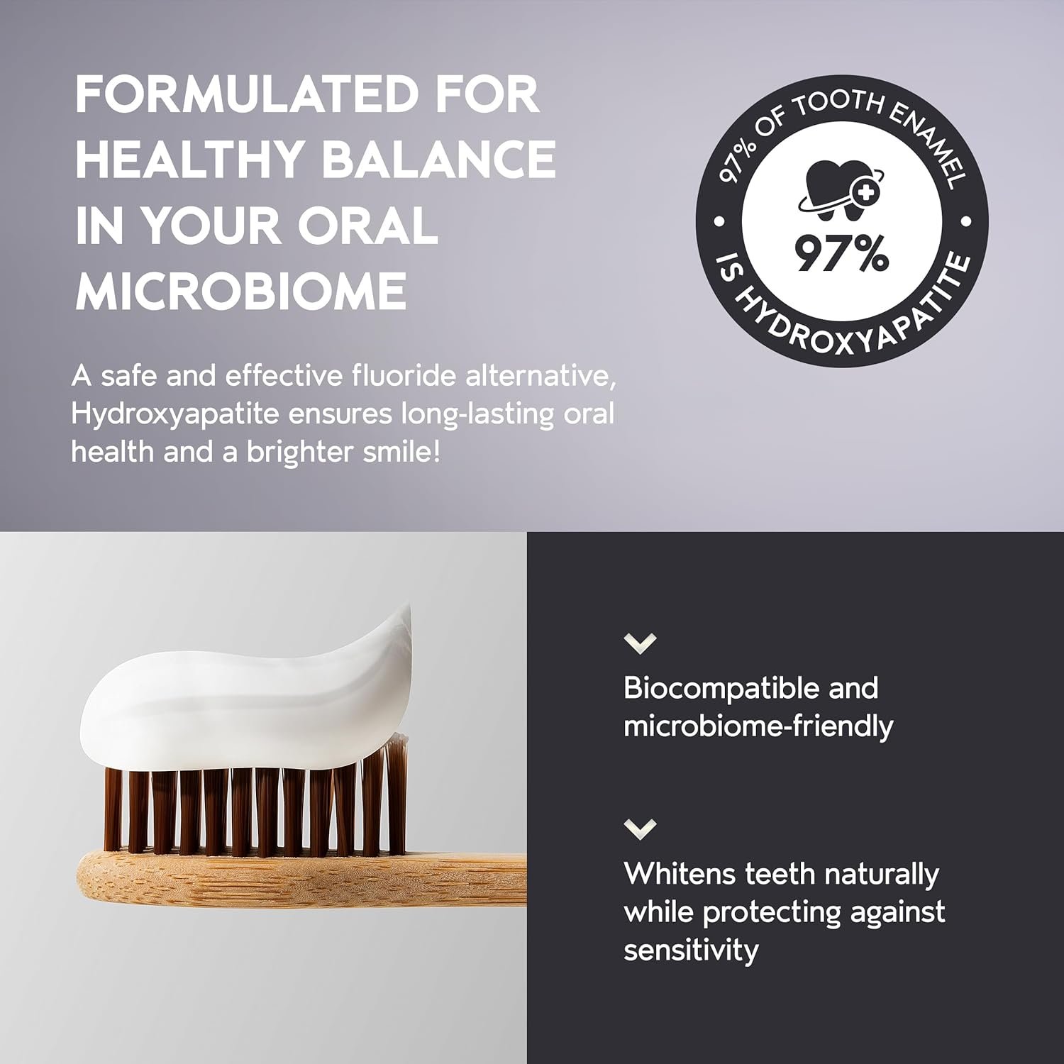 水酸钙美白牙膏 留学生海外饮食敏感牙宿舍晨刷修复 益生菌无氟再矿化SLS免费小苏打椰子油5oz