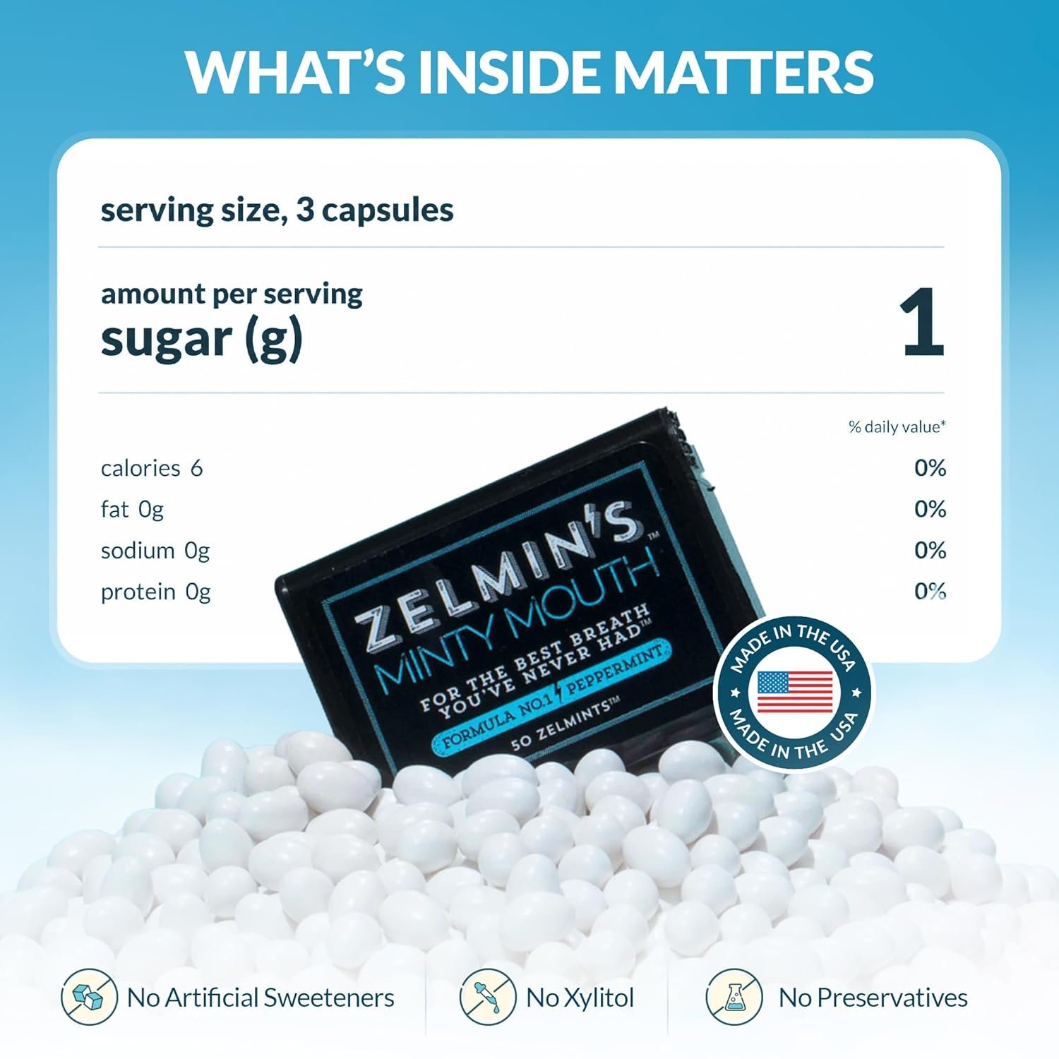 薄荷长效口气清新剂 12包 - 留学生海外咖啡约会即时清新 解决口臭干嘴尴尬 旅行便携自然糖 无酒精 Keto 无麸质