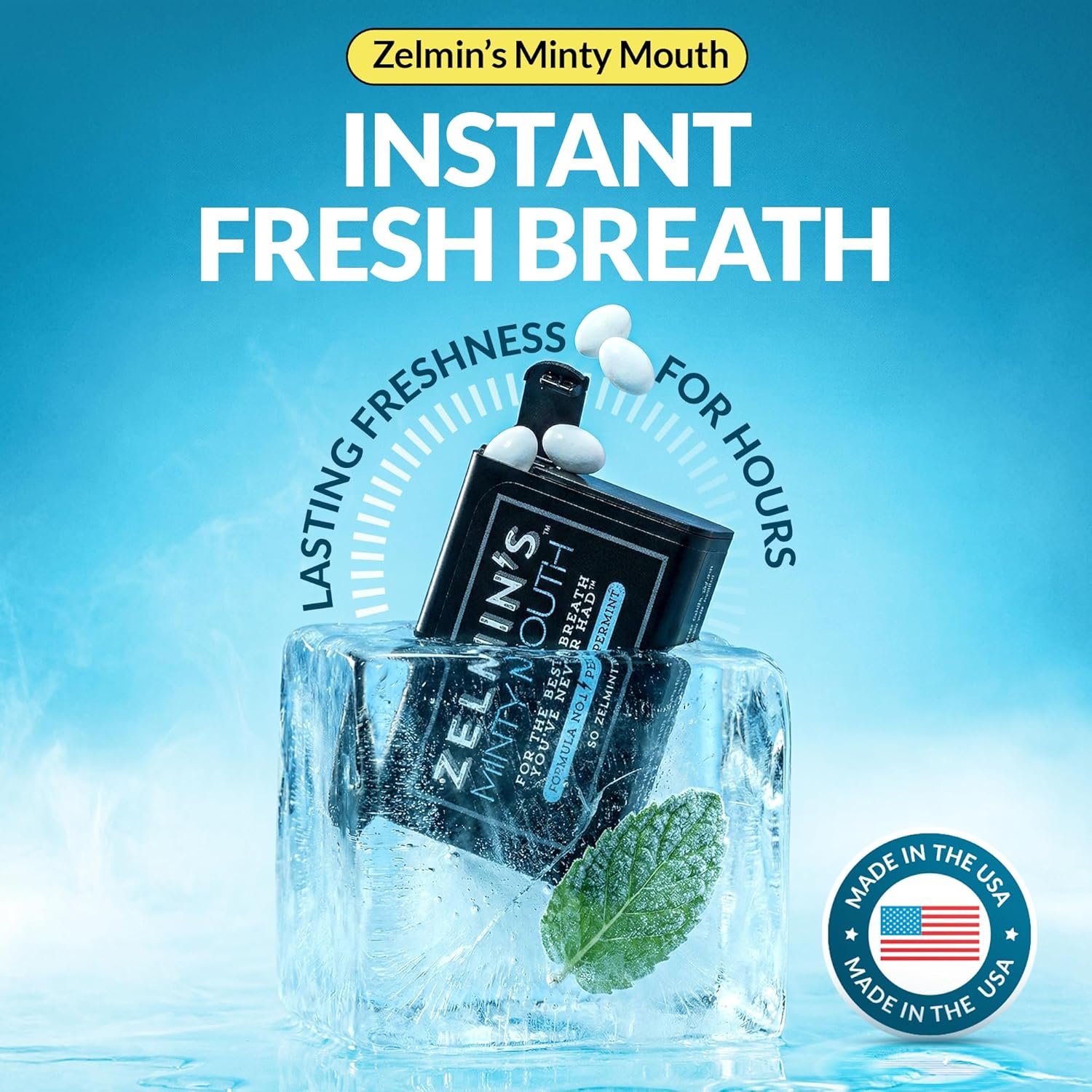 薄荷长效口气清新剂 12包 - 留学生海外咖啡约会即时清新 解决口臭干嘴尴尬 旅行便携自然糖 无酒精 Keto 无麸质