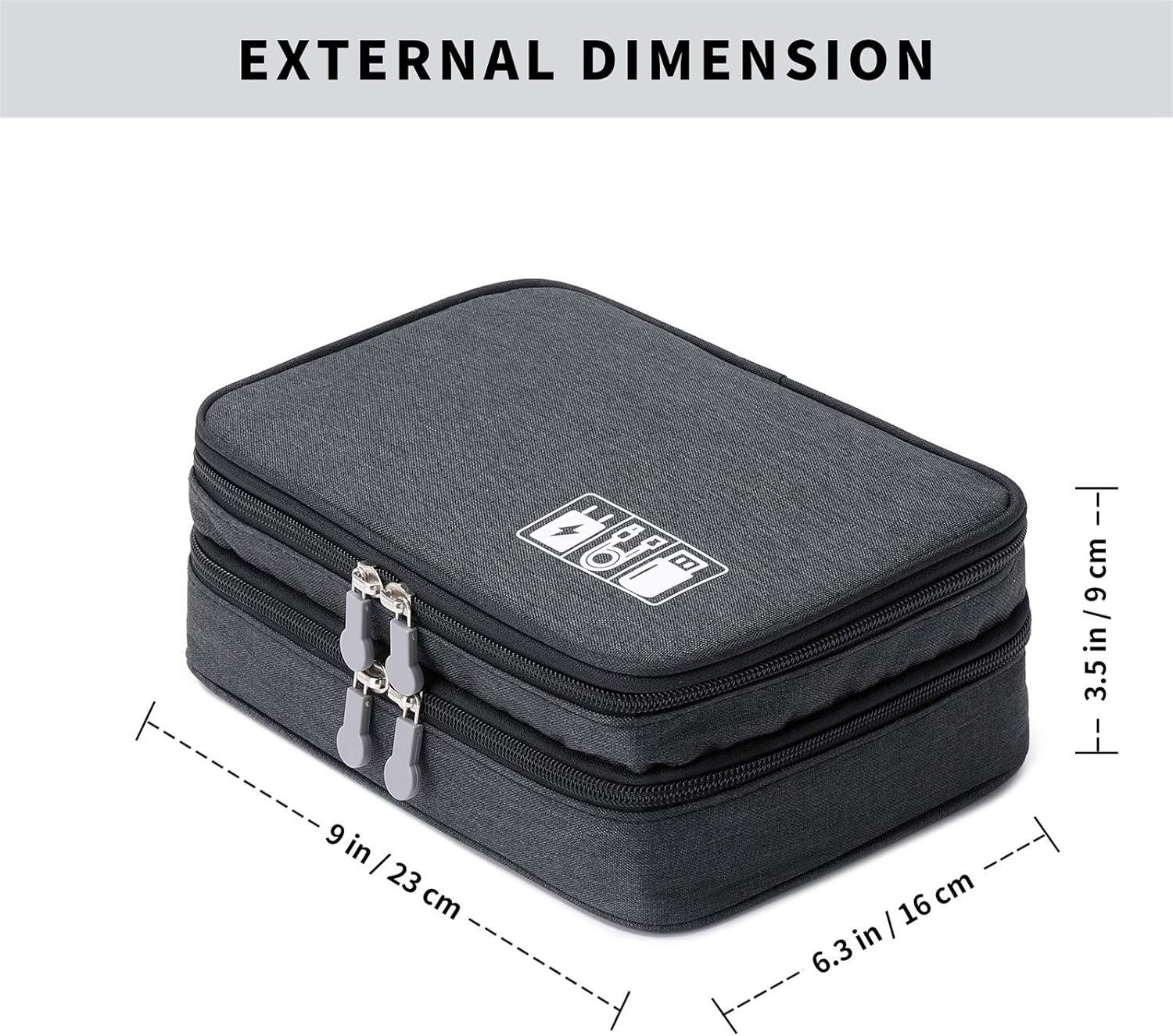 留学生海外背包出行防水双层电子配件收纳包,充电器数据线手机U盘宿舍秒速整齐黑 留学生海外背包出行防水双层电子配件收纳包,充电器数据线手机U盘宿舍秒速整齐黑