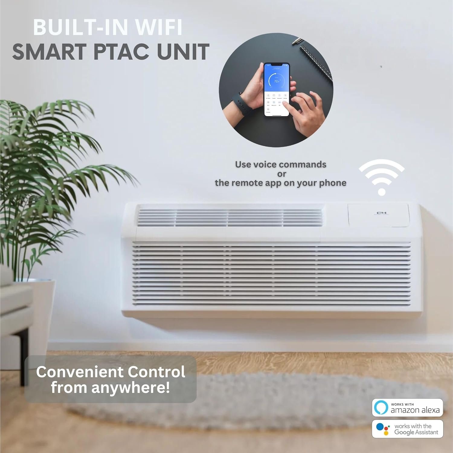 9000 BTU PTAC 终端空调热泵 内置3.5kW电加热器 无线智能遥控电源线 R32制冷剂 – 留学生海外公寓嵌入窗边一键温暖小窝驱寒过冬