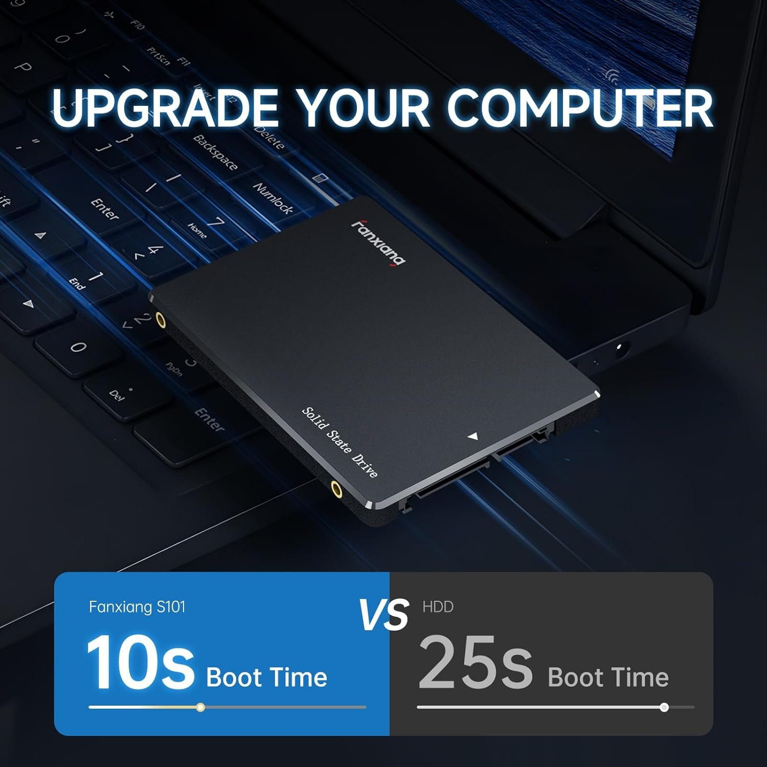 2TB SATA3 6Gb/s 2.5英寸固态硬盘 留学生宿舍笔记本升级 极速加载海量论文视频 深夜高效学习不卡顿