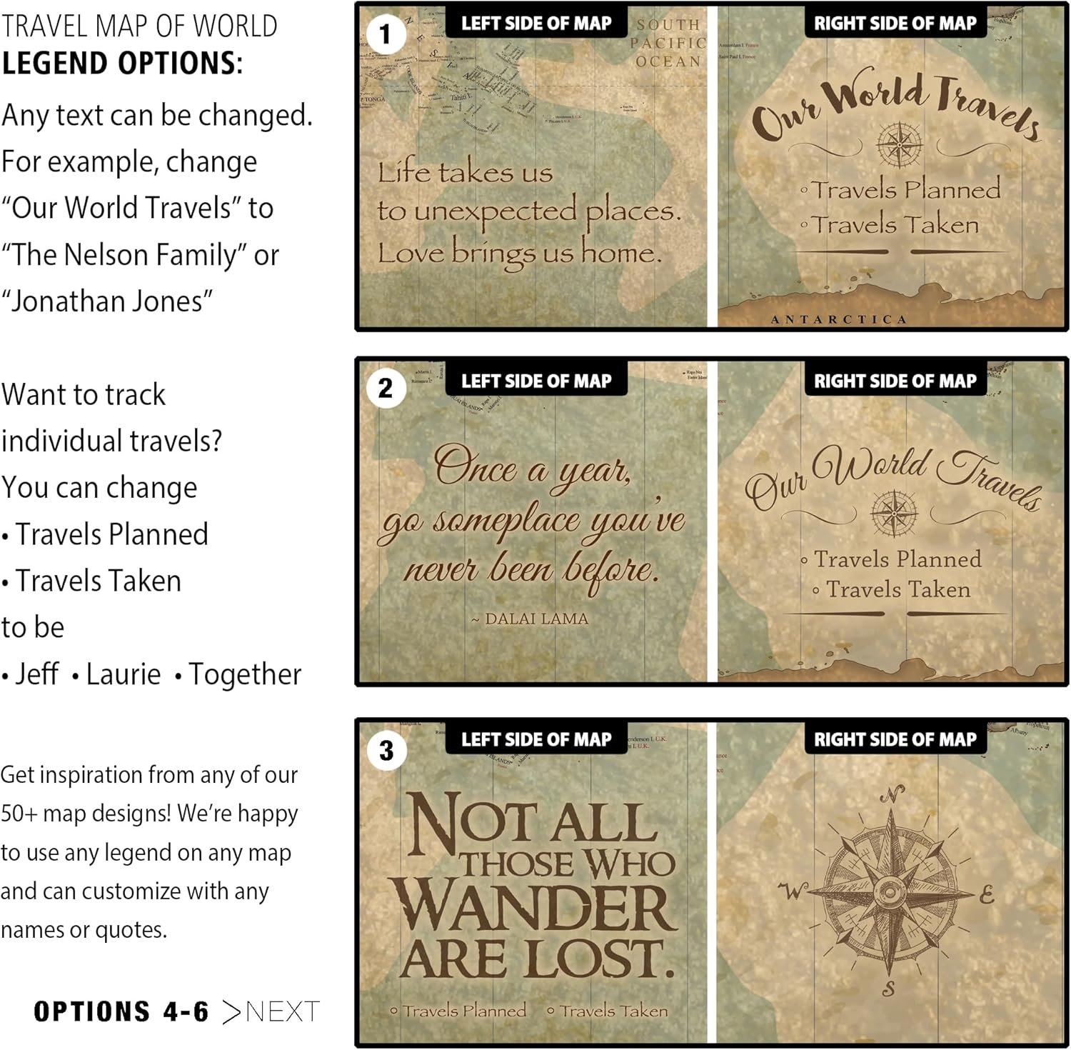 留学生海外思乡标记家乡游历足迹的个性化推针世界地图画布 复古大地色调自定义姓名引言 旅行追踪针板 (40x24 卷装无框) 留学生海外思乡标记家乡游历足迹的个性化推针世界地图画布 复古大地色调自定义姓名引言 旅行追踪针板 (40x24 卷装无框)