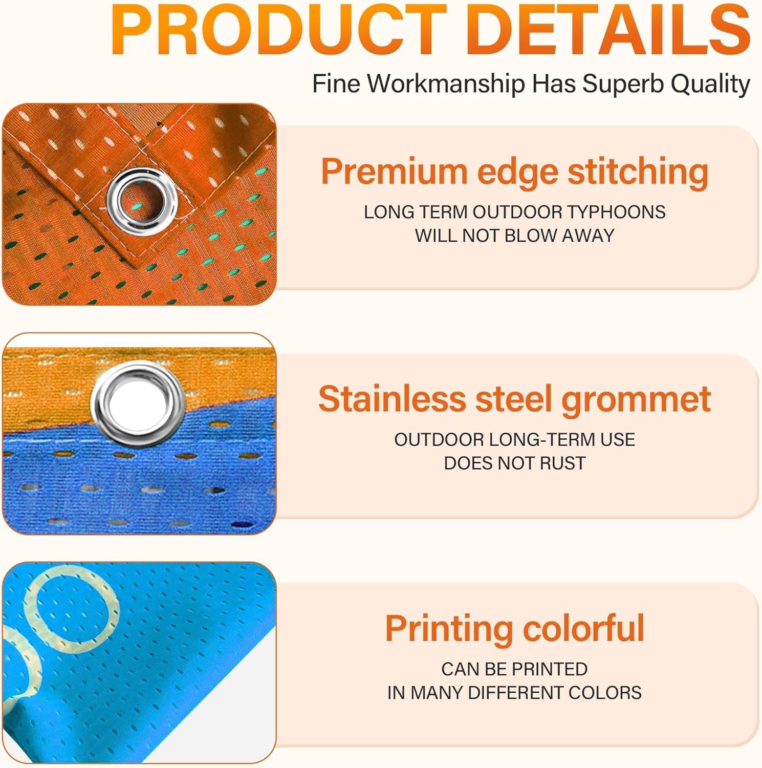 定制网格横幅 留学生校园社团赛事围栏个性化Logo宣传 2'x4'