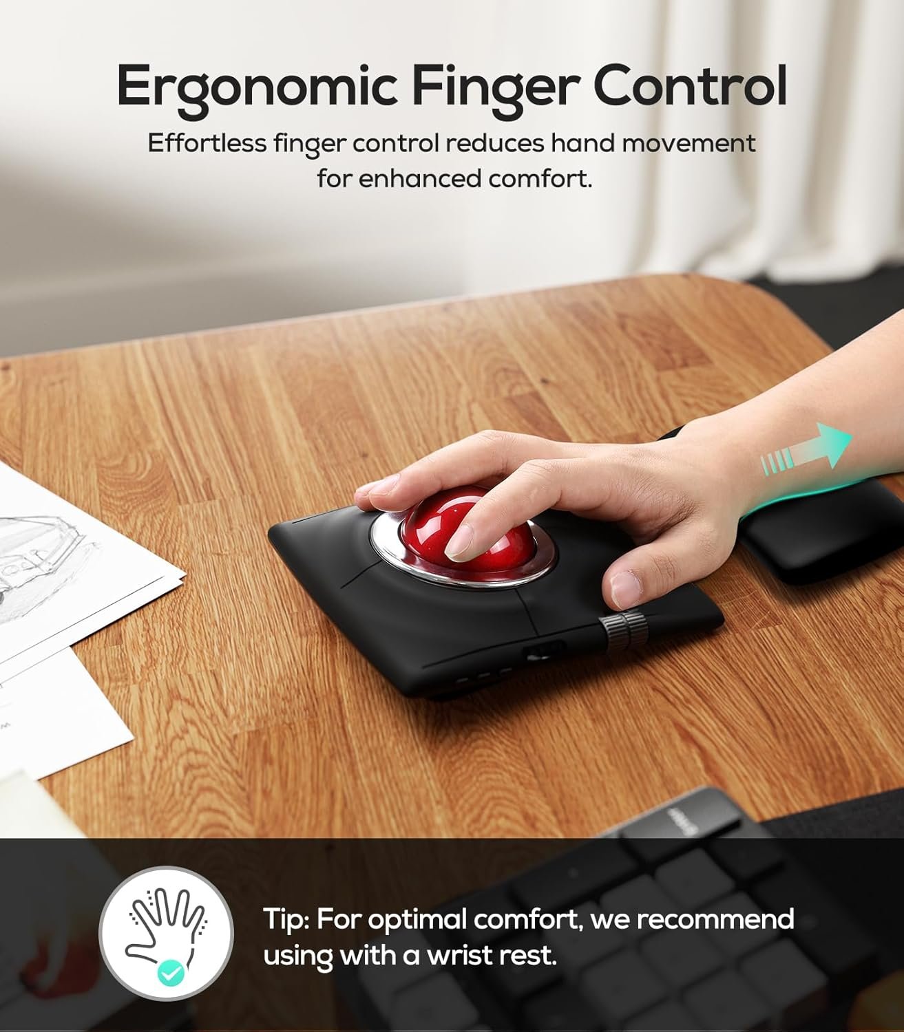 留学生宿舍省空间神器:人体工学55mm无线轨迹球鼠标,4档DPI精准操控,左右手通用可充电多设备蓝牙2.4G切换 留学生宿舍省空间神器:人体工学55mm无线轨迹球鼠标,4档DPI精准操控,左右手通用可充电多设备蓝牙2.4G切换