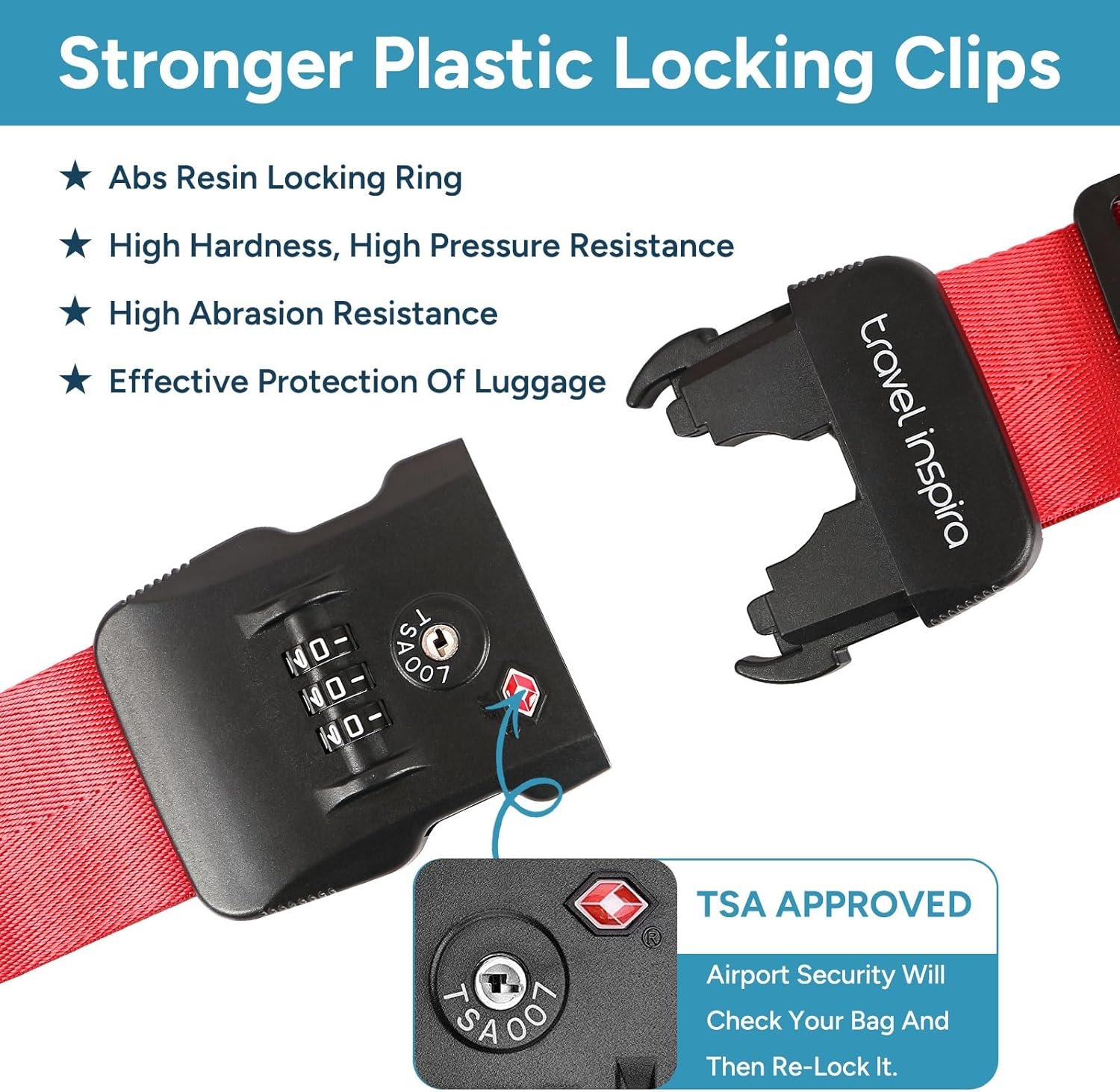 行李箱TSA锁防爆绑带 | 留学生机场托运安心守护，高可见易认不丢行囊 | 20-32寸可调重型保护带