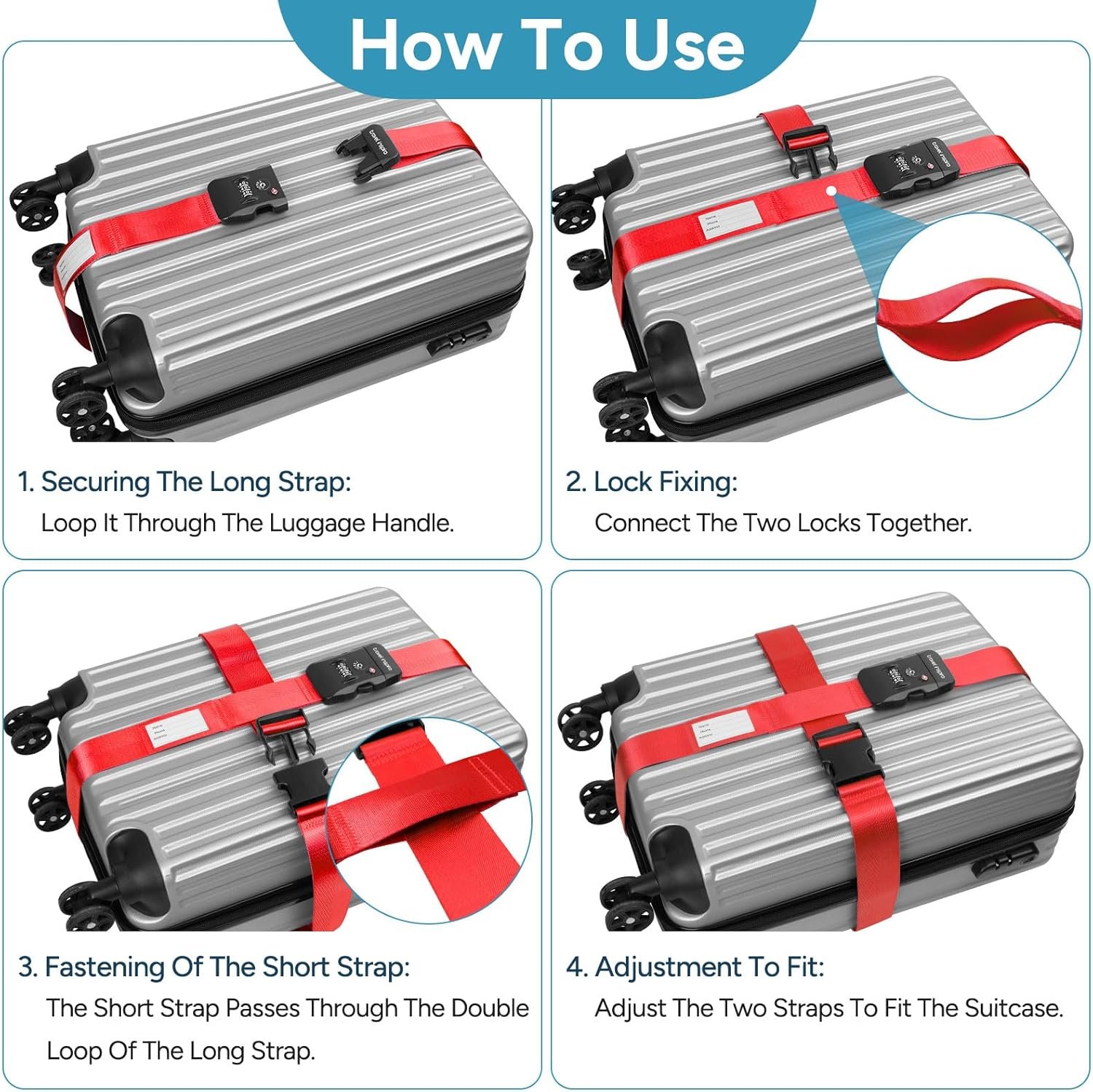 行李箱TSA锁防爆绑带 | 留学生机场托运安心守护，高可见易认不丢行囊 | 20-32寸可调重型保护带