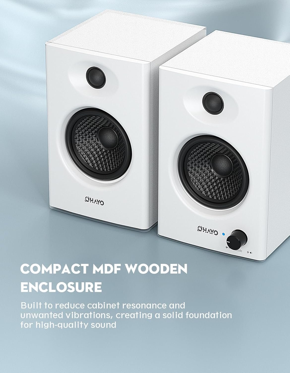 留学生宿舍游戏音乐解压神器：60W蓝牙5.3立体声电脑音箱一对，环绕沉浸桌面笔记本通用USB供电白色