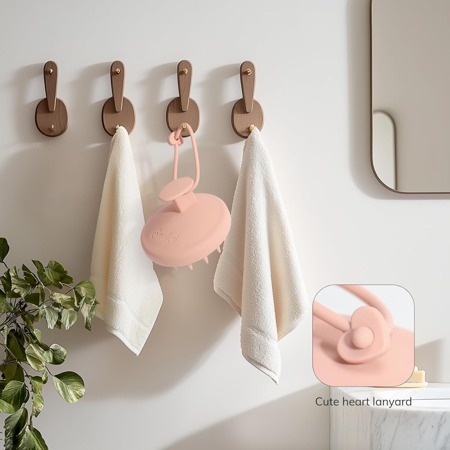 硅胶头皮按摩洗发刷，留学生宿舍浴室快速去屑清洁，软刷毛湿干两用促发长粉色