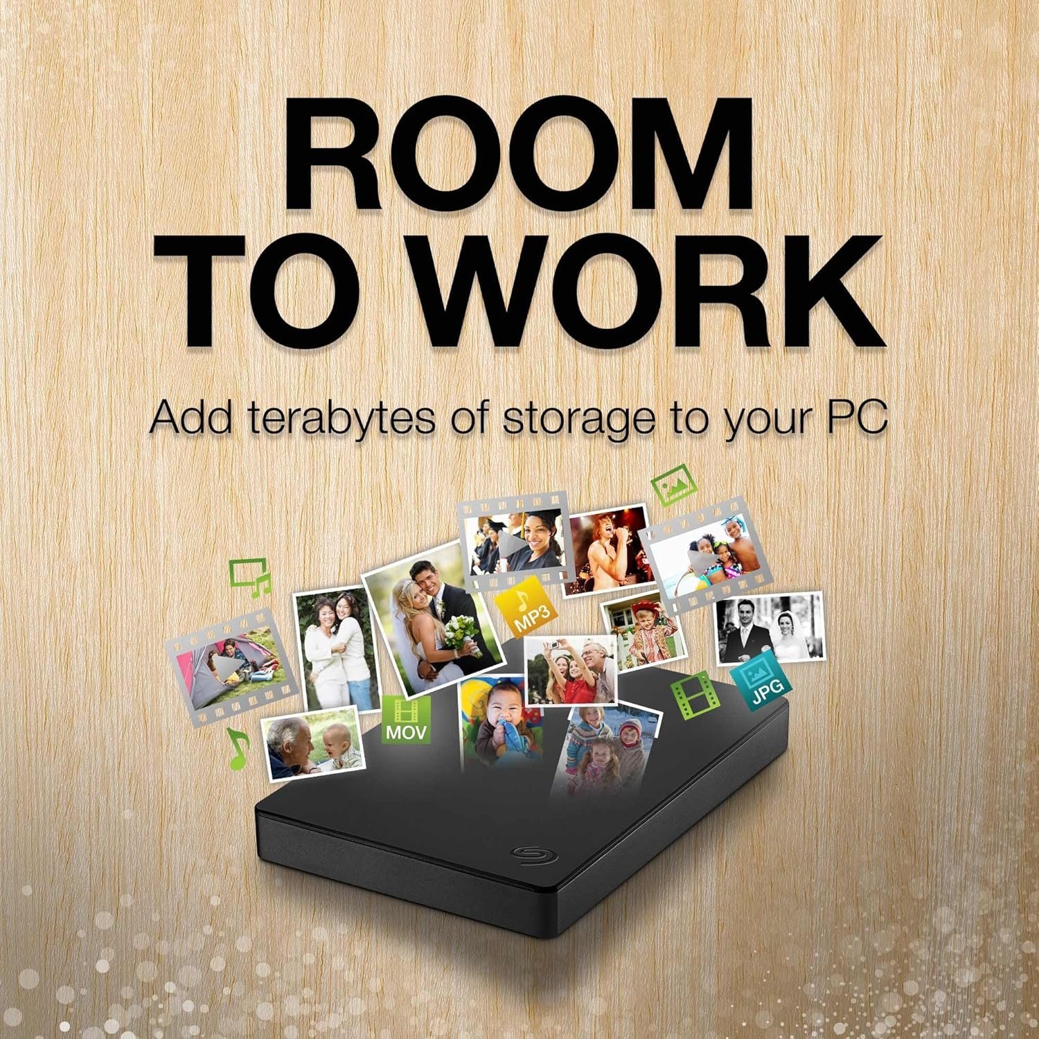 2TB便携外置硬盘USB3.0-留学生宿舍备份海量照片作业游戏存档-兼容PC Mac PlayStation Xbox 1年数据救援