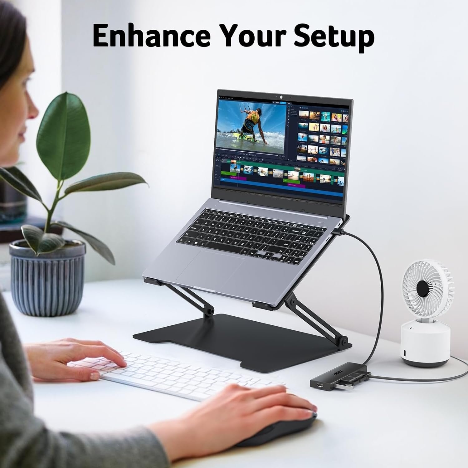 4端口USB 3.0集线器 留学生宿舍笔记本瞬间扩展鼠标键盘U盘硬盘 带Type-C供电 2英尺短缆