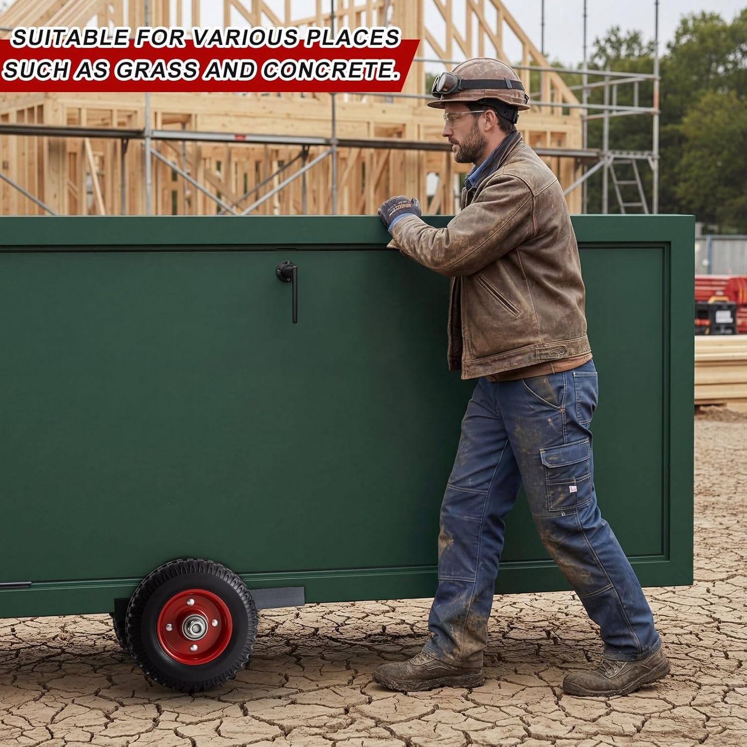 留学生公寓搬家神器：200kg重载面板门板推车 8寸实心橡胶轮 钢制轻松运木板胶合板栅栏石膏板