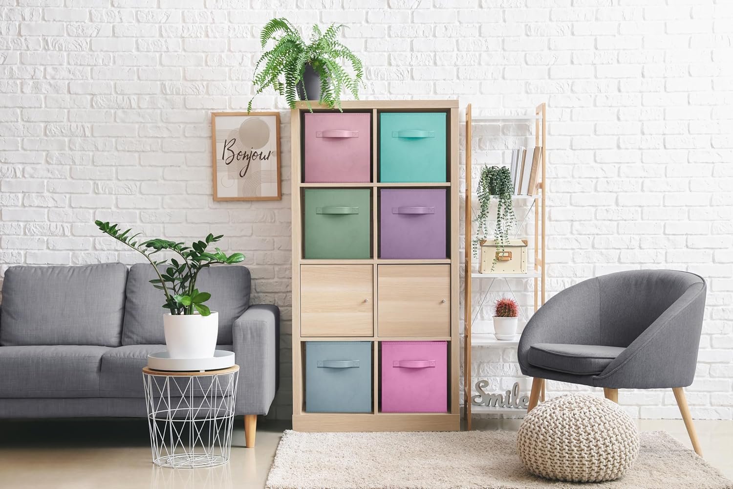 6个11寸可折叠布料储物立方体 - 留学生宿舍行李爆满瞬间收纳衣物厨房用品 带手柄架子整理箱