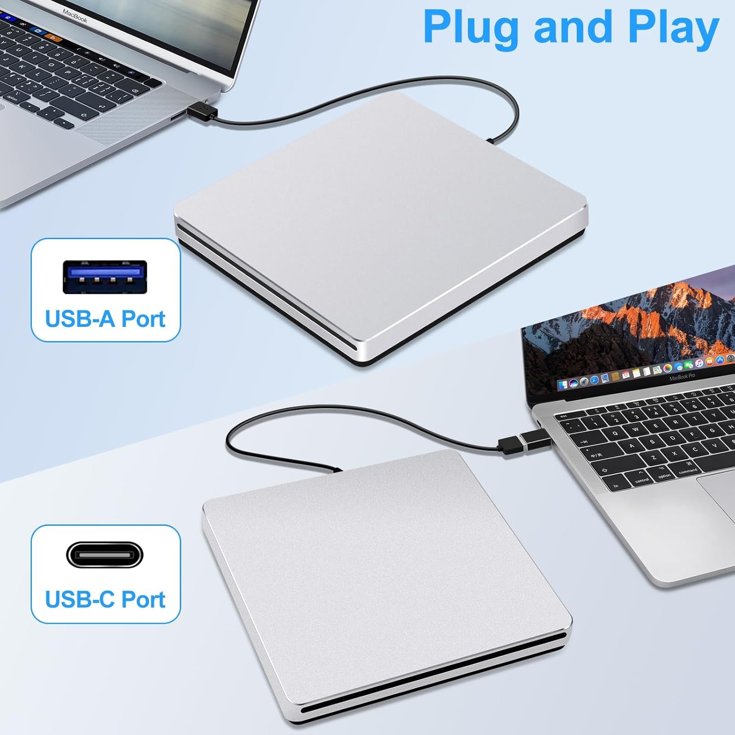 USB 3.0 外置光驱:留学生宿舍 MacBook 一插即玩家乡 DVD/CD 缓解乡愁,刻录备份数据 USB-C 转接银铝携带盒 USB 3.0 外置光驱:留学生宿舍 MacBook 一插即玩家乡 DVD/CD 缓解乡愁,刻录备份数据 USB-C 转接银铝携带盒