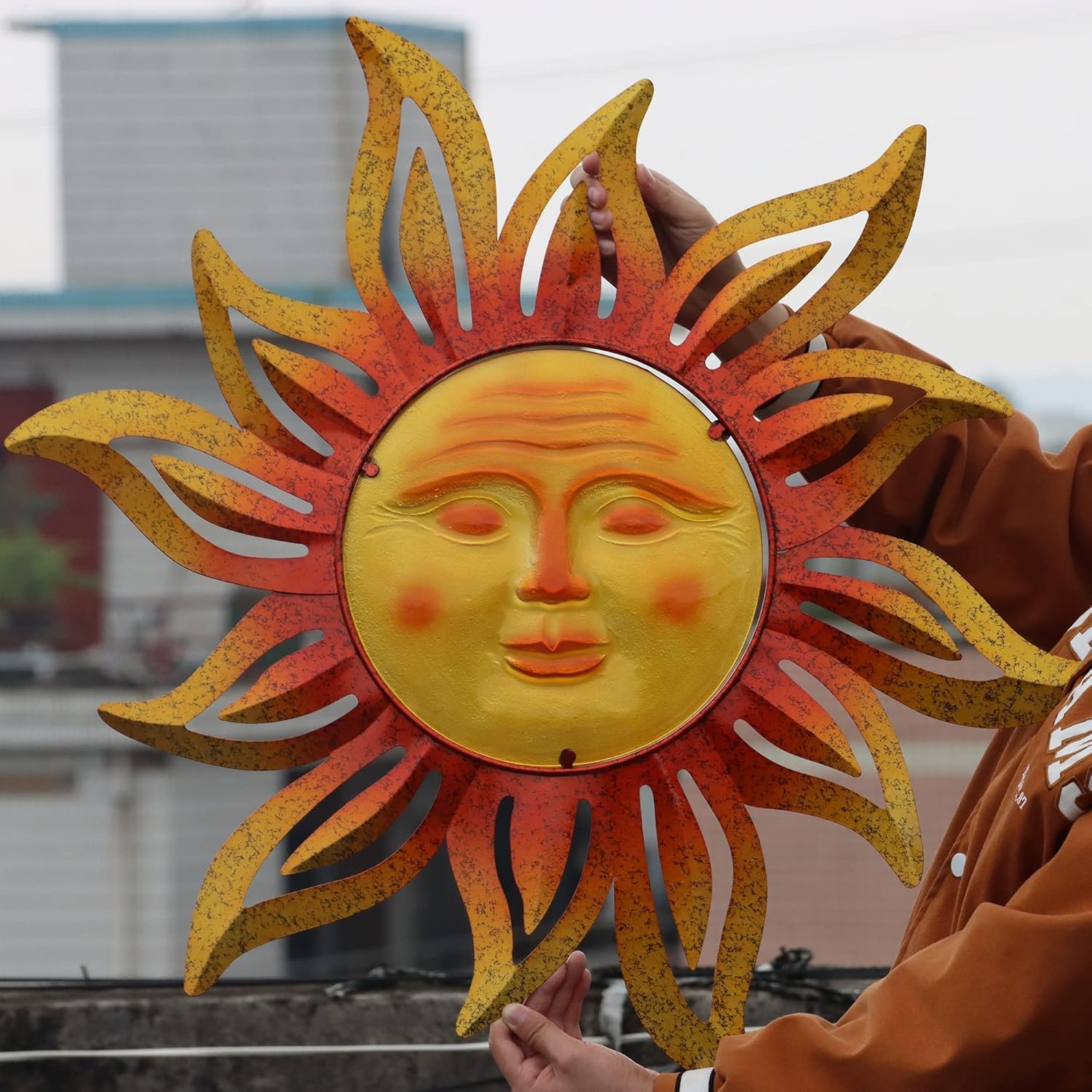 32英寸金属太阳墙艺术挂饰 留学生海外小窝阳台瞬间阳光满屋温暖陪伴