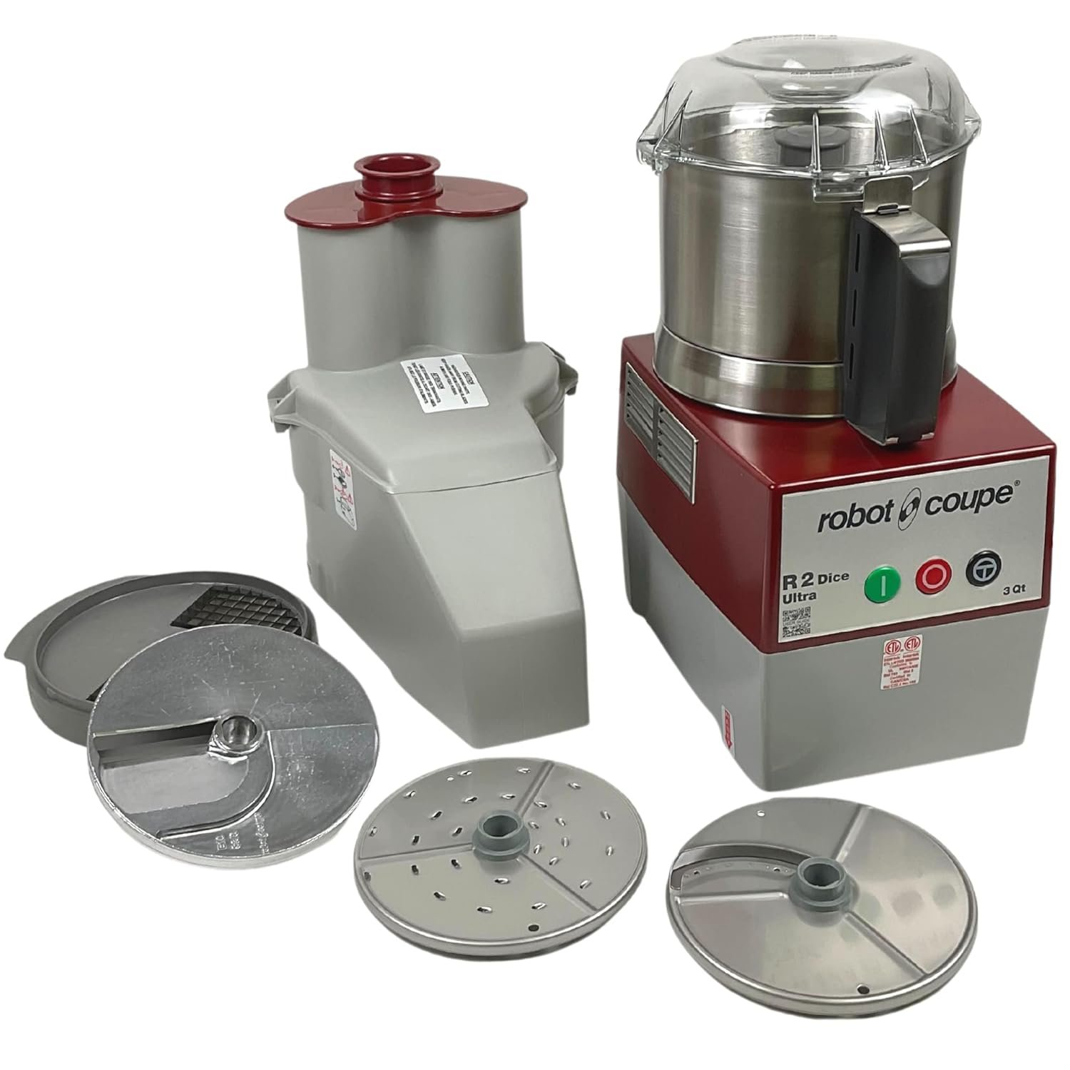 3夸脱不锈钢组合切丁食品加工机 连续进料4刀盘2马力120V | 留学生公寓速切蔬菜一键复刻家乡热菜