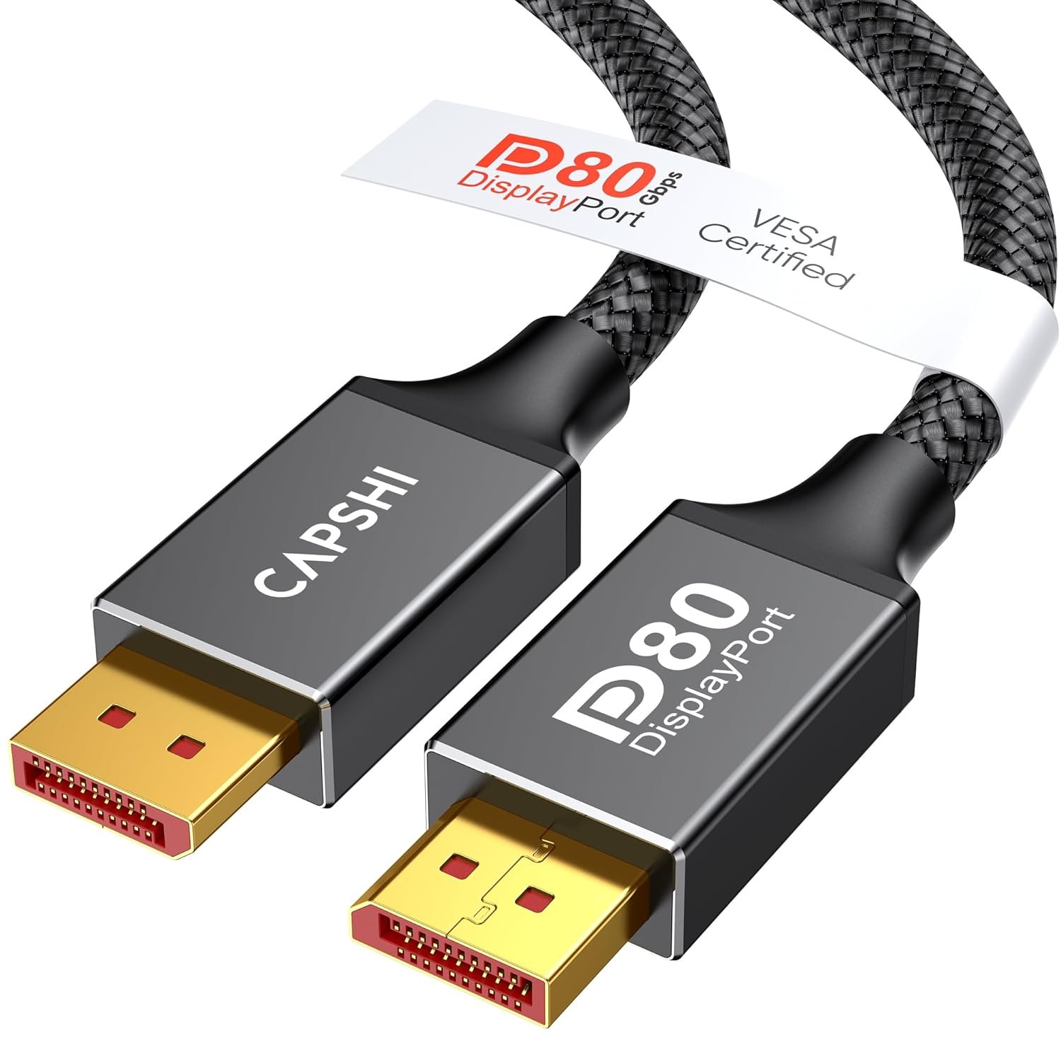 80Gbps VESA认证DisplayPort 2.1 16K DP线缆2米(8K@240Hz 4K@540Hz)，留学生宿舍书桌直连游戏显示器，HDR/FreeSync/G-Sync沉浸高清娱乐瞬间