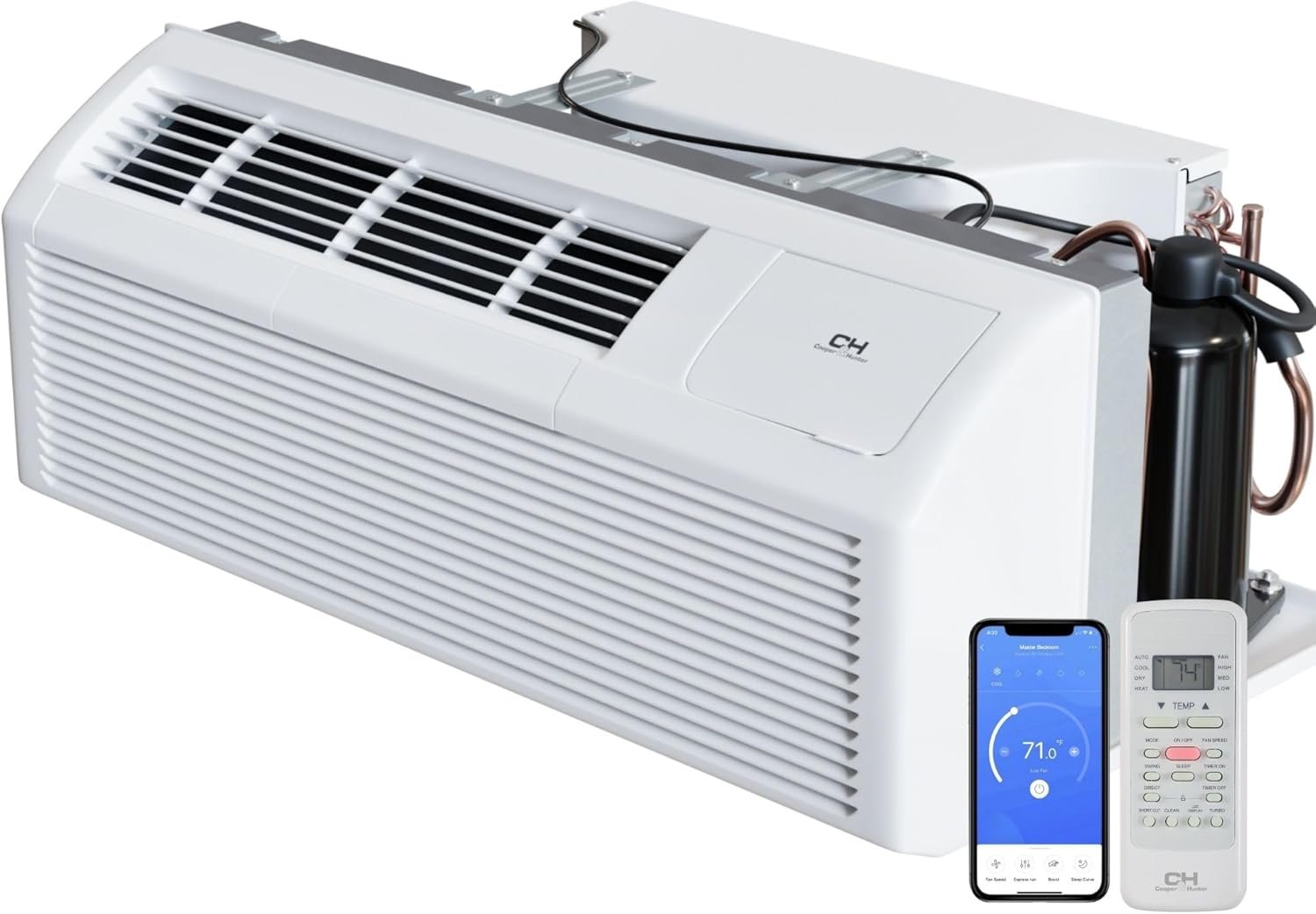 9000 BTU PTAC 终端空调热泵 内置3.5kW电加热器 无线智能遥控电源线 R32制冷剂 – 留学生海外公寓嵌入窗边一键温暖小窝驱寒过冬