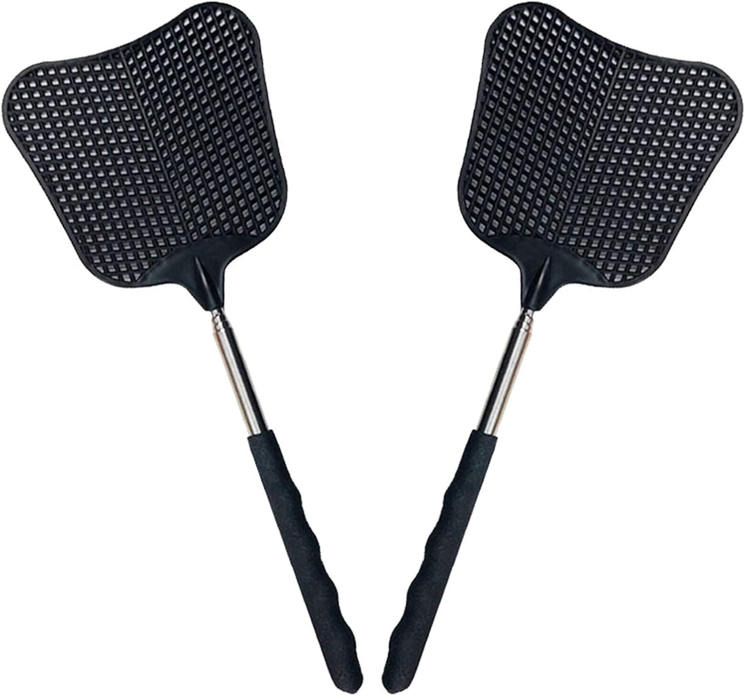 伸缩苍蝇拍 留学生宿舍厨房灭蝇利器 不锈钢重型耐用2件套 室内外快速拍杀保持卫生