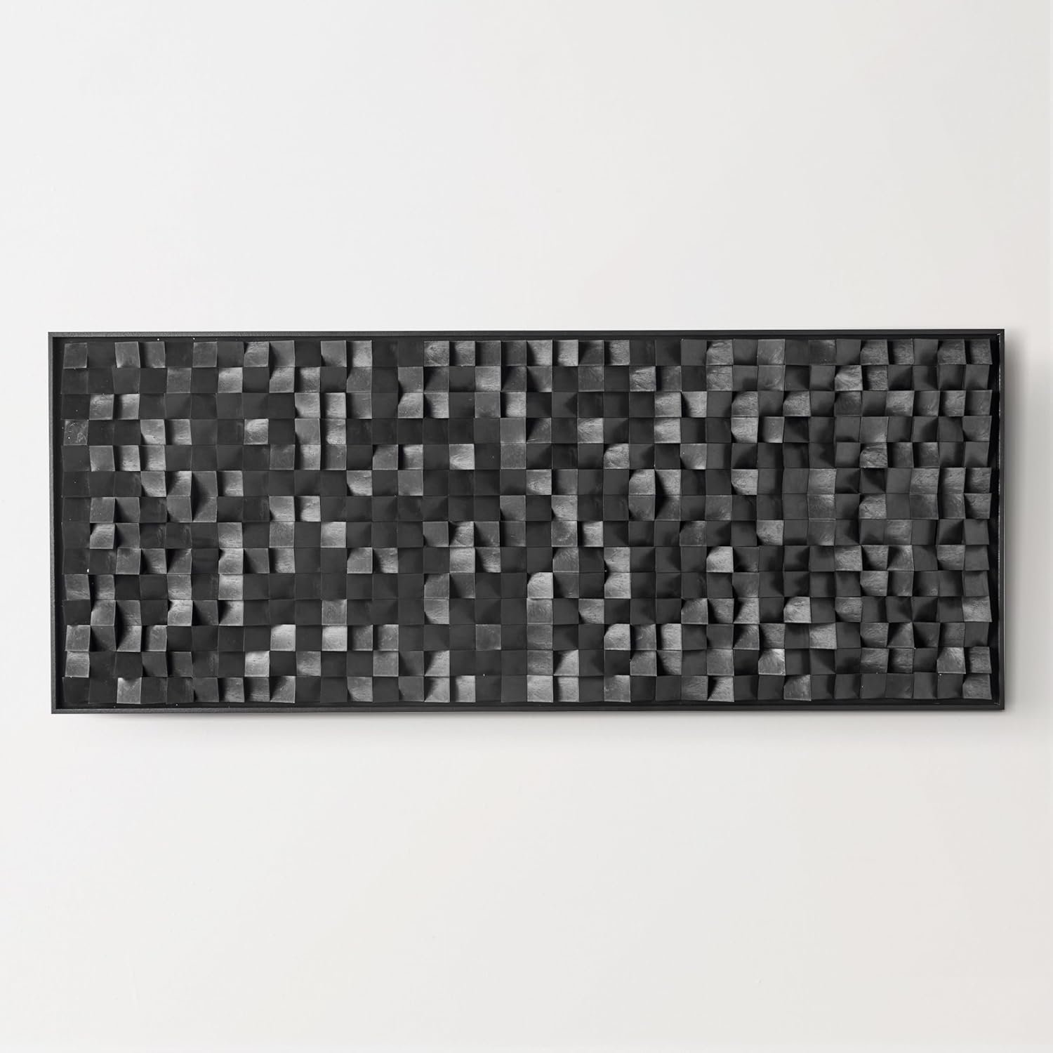 哑光黑纹理立方墙艺术 留学生宿舍一挂解锁深夜现代归属感