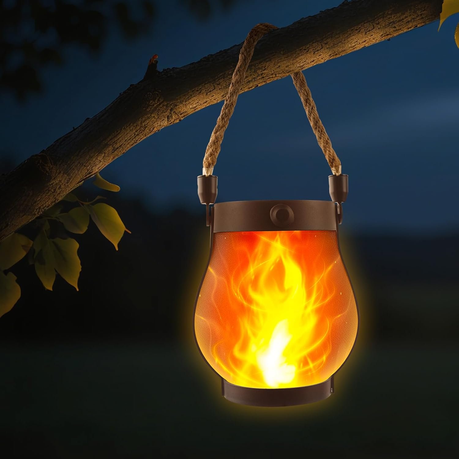 太阳能火焰灯笼 留学生海外阳台防水悬挂灯 双USB太阳能充电 宿舍庭院小聚温馨照明