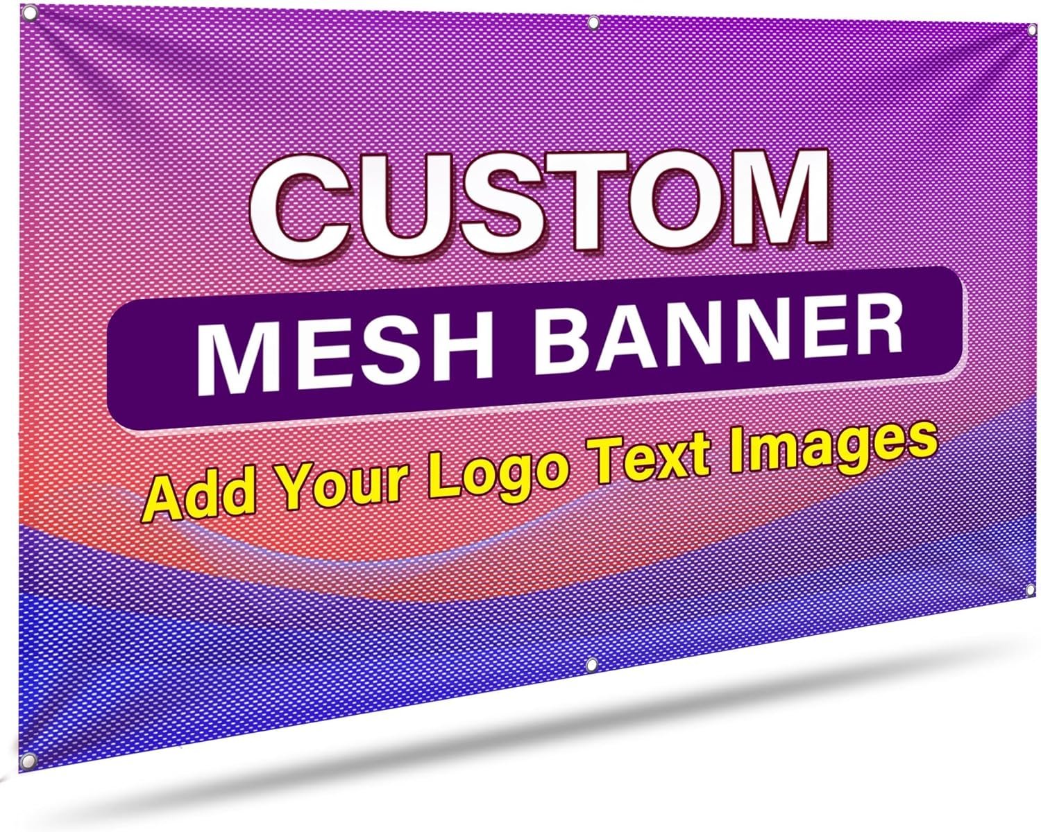 定制网格横幅 留学生校园社团赛事围栏个性化Logo宣传 2'x4'