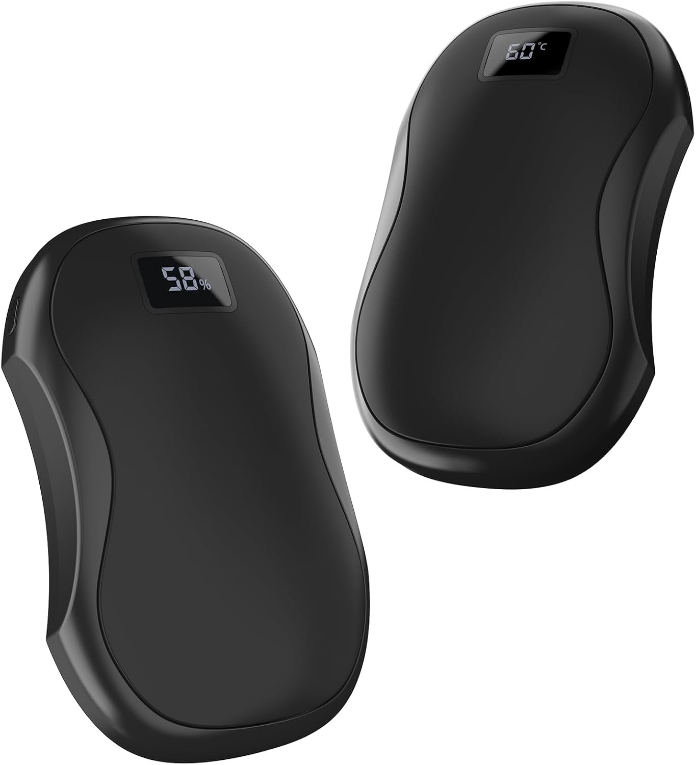 留学生海外寒冬校园步行暖手神器：充电手暖宝2件套，便携数字显示口袋电动加热，磁吸电池供电缓解手冷孤独