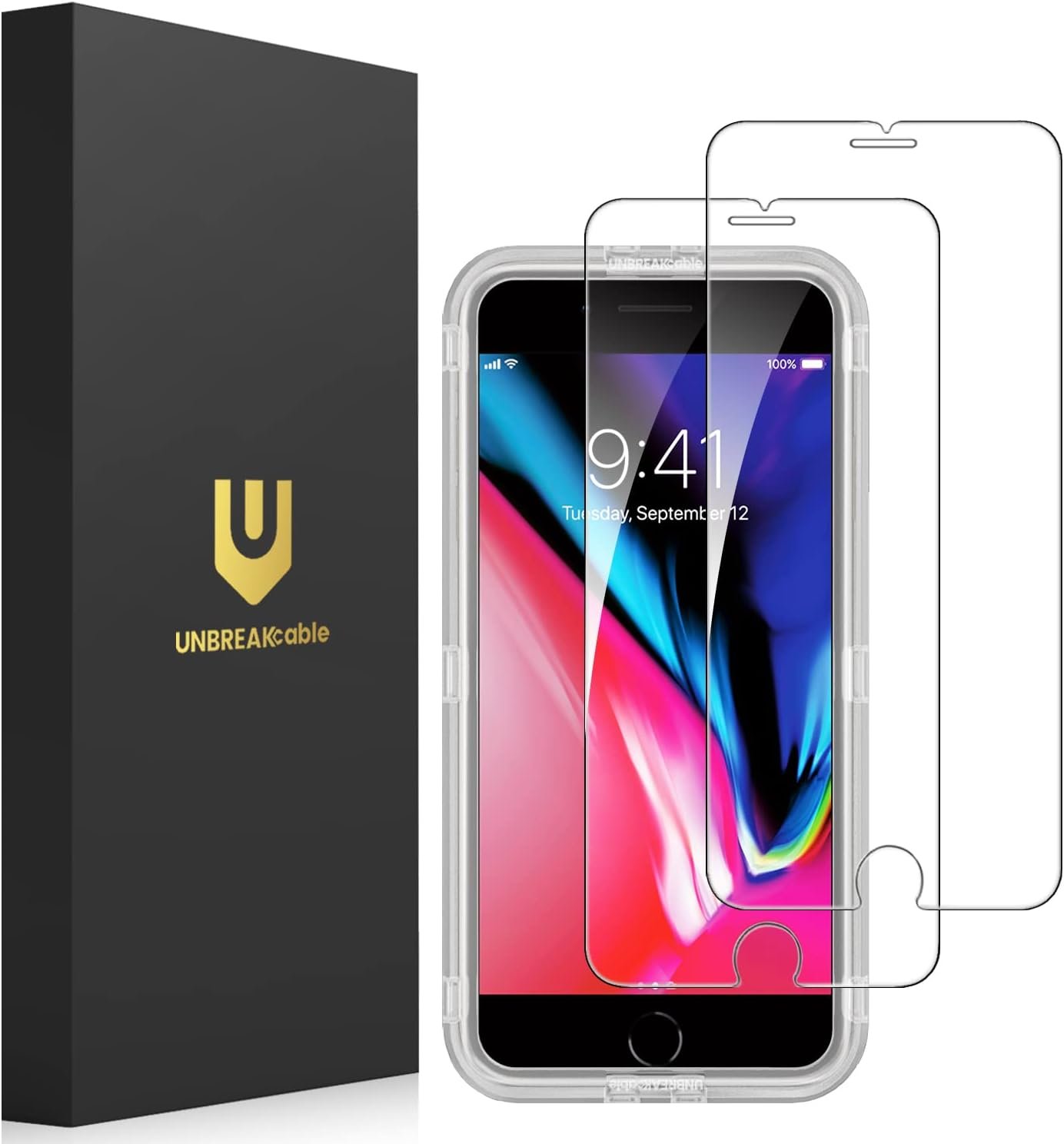 [留学生海外校园防摔护航] iPhone SE 2022/SE 2020/8/7 4.7寸钢化玻璃屏保 2片装 易安装框架 双硬度 无泡