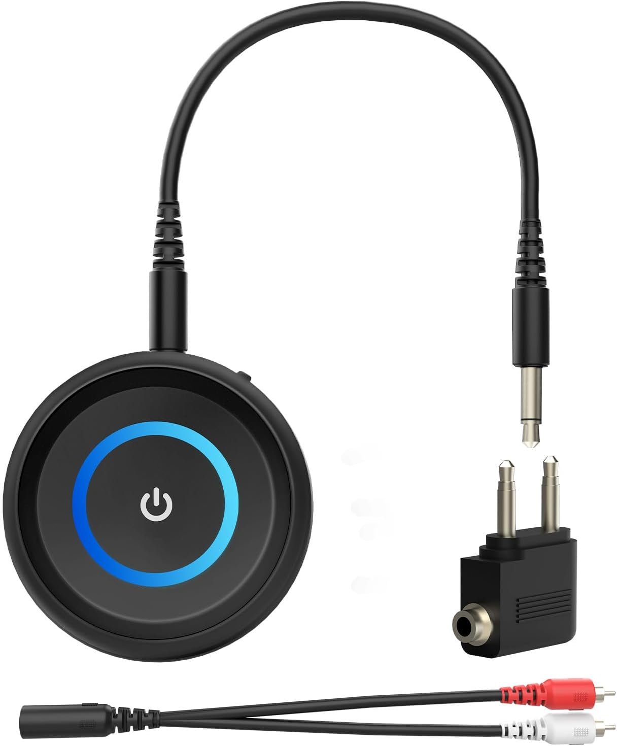 蓝牙5.3 2合1无线发射接收器 留学生宿舍老电视无线投音到蓝牙耳机 3.5mm AUX RCA 双连低延迟16H