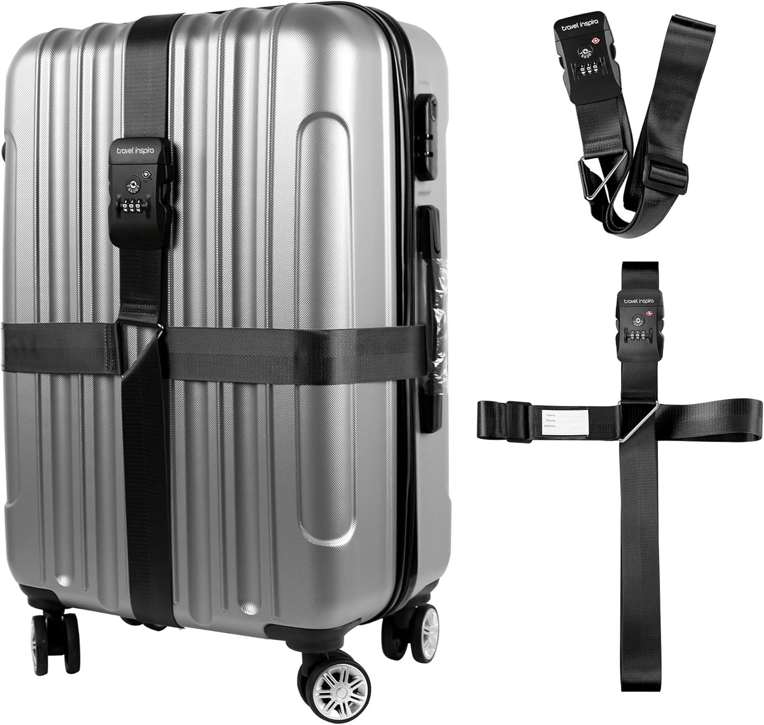 行李箱TSA锁绑带 留学生机场托运防丢防爆 高亮易识20-32寸重型保护