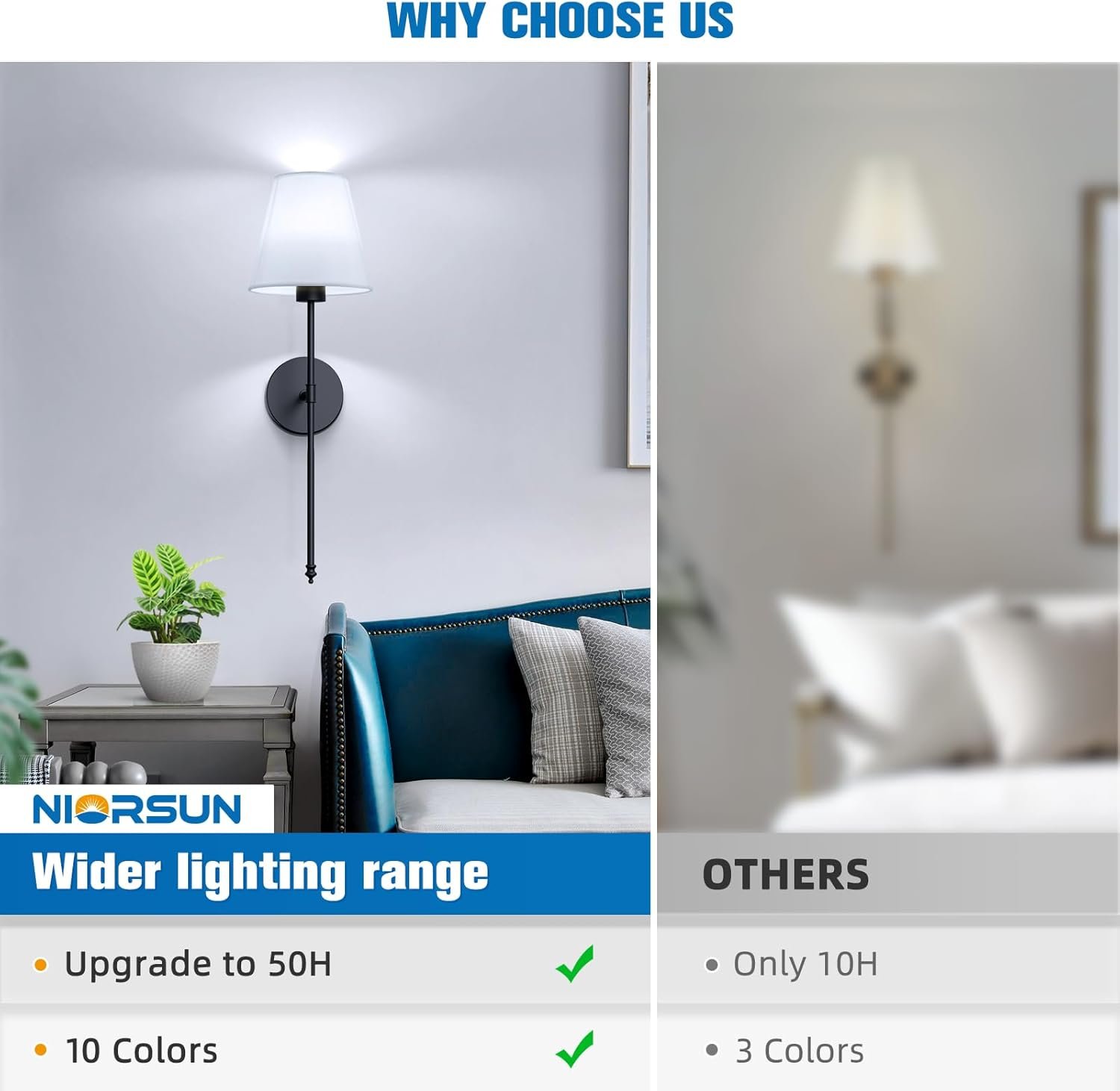 电池供电壁灯2件套 可充电遥控调光9色无线壁灯 留学生海外宿舍点亮温馨卧室归属感